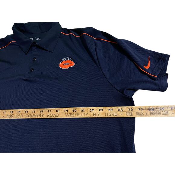 Chicago Bears Polo Shirt Mens 2XL Blue Orange Nike On Field Dri Fit NFL Logo - Picture 5 of 10